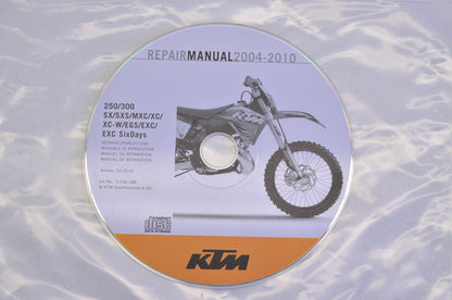 OEM KTM 2004-2010 250/300/SX/SXS/MXC/XC/W/EGS/EXC SIX DAYS Repair Manual CD Disc