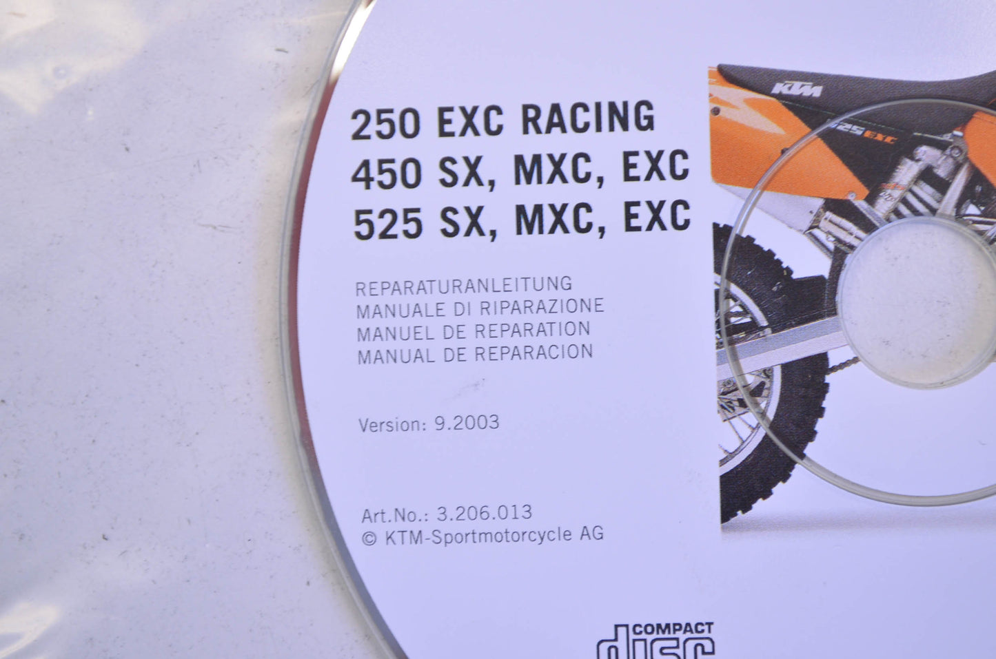 OEM KTM 2004 250 EXC RACING, 450 SX, MXC, EXC525 SX, MXC, EXC Repair Manual CD D