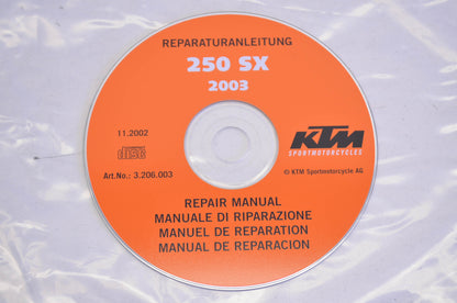 OEM KTM 3206003 2003 250 SX Repair Manual CD Disc