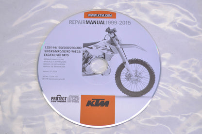 1999-2015 125-300 SX/SXS/MXC/XC/W/EGS/EXC/EXC SIX DAYS Repair Manual CD Disc