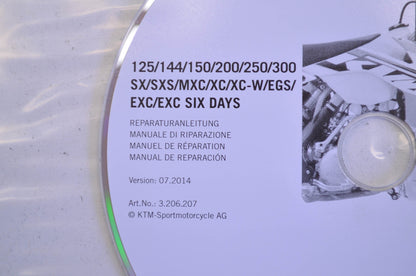1999-2015 125-300 SX/SXS/MXC/XC/W/EGS/EXC/EXC SIX DAYS Repair Manual CD Disc