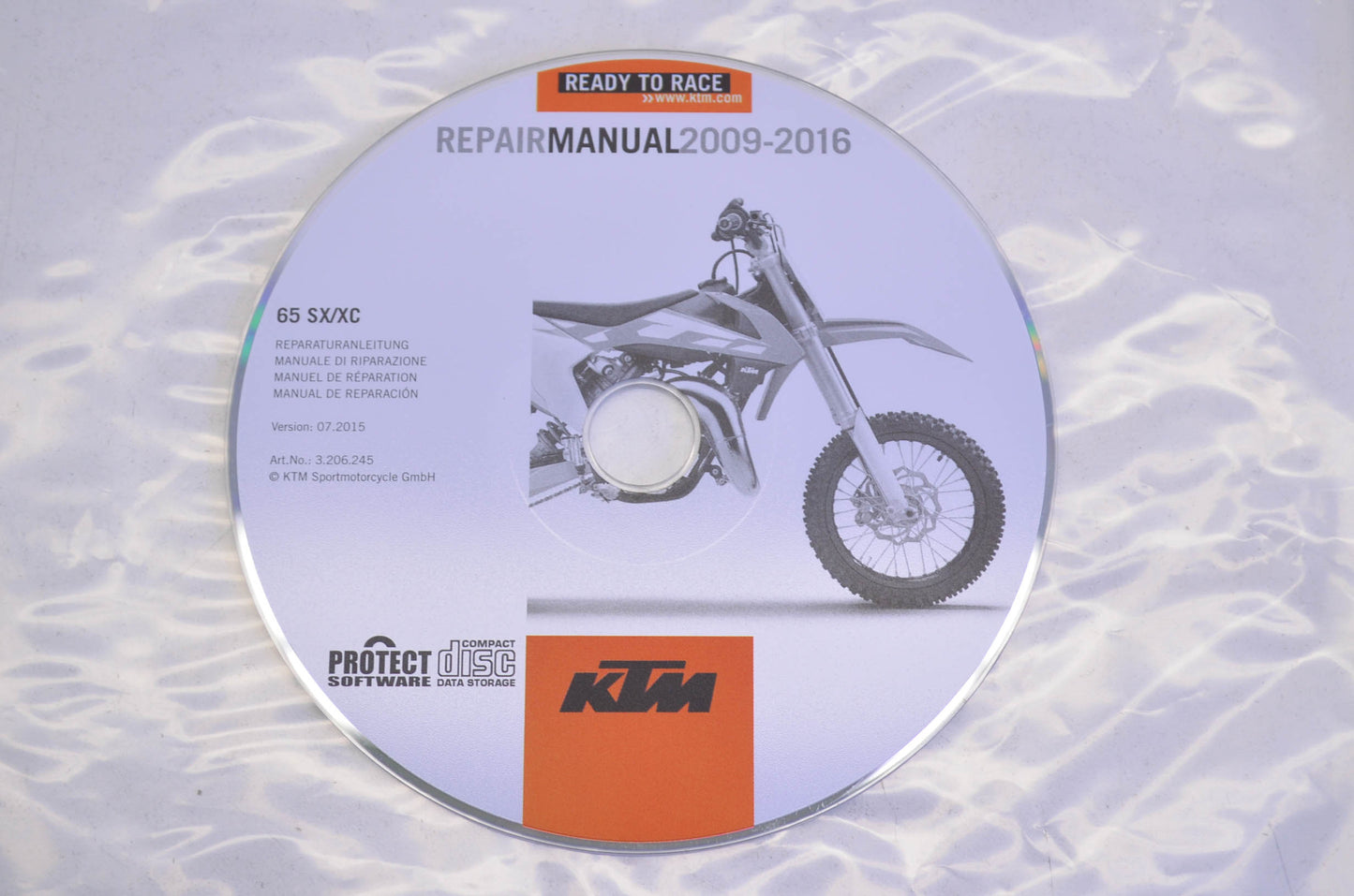 OEM KTM 3206245 2009-2016 65 SX/XC 2009-2016 65 SX/XC Repair Manual CD Disc