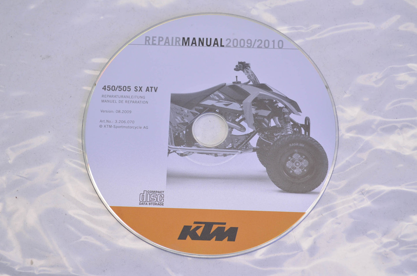 OEM KTM 3206070 2009-2010 450/505 SX ATV Repair Manual CD Disc