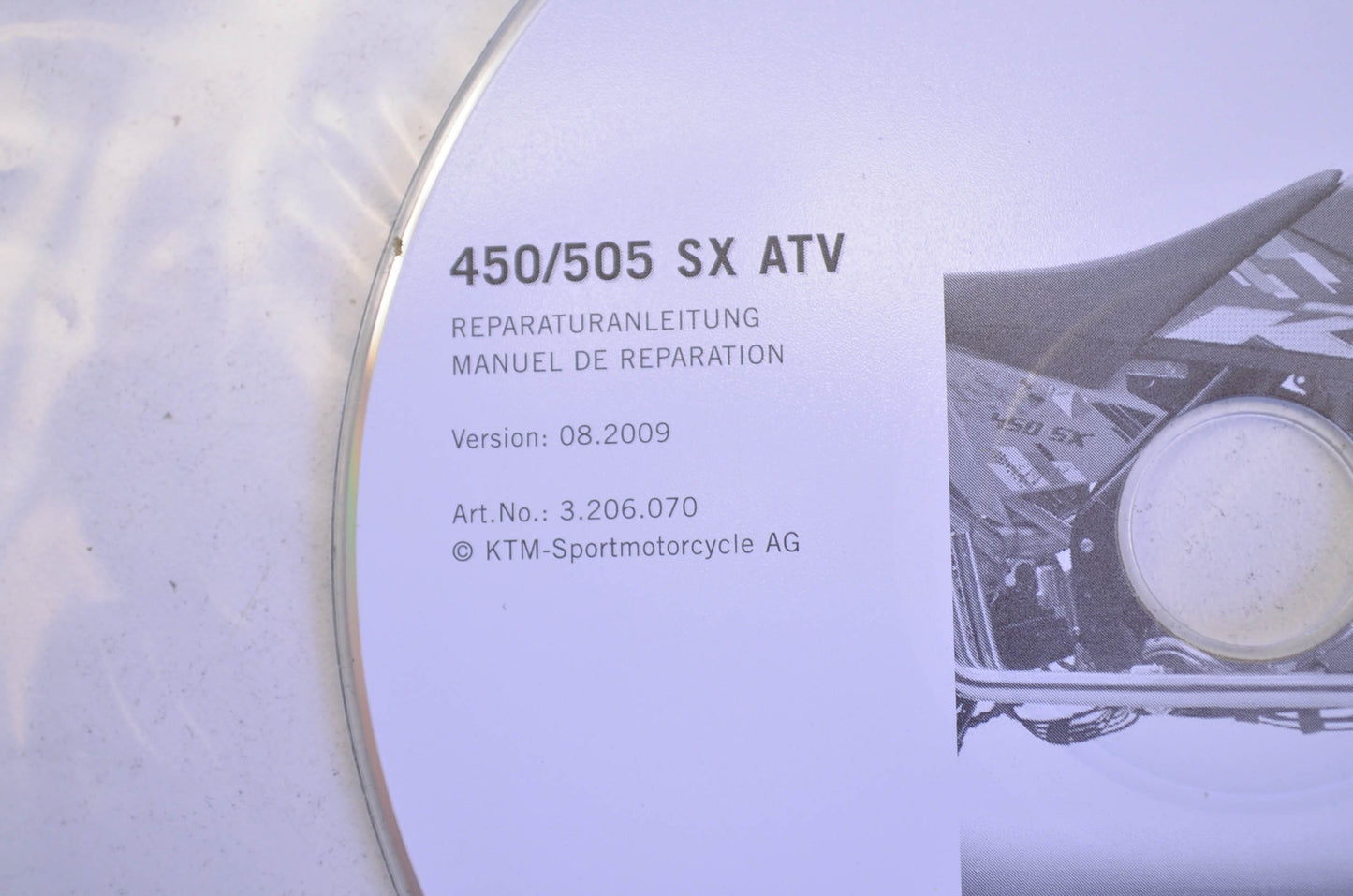 OEM KTM 3206070 2009-2010 450/505 SX ATV Repair Manual CD Disc