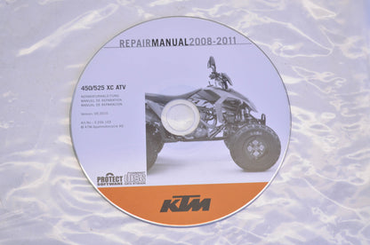 OEM KTM 2008-2011 450/525 XC ATV Repair Manual CD Disc