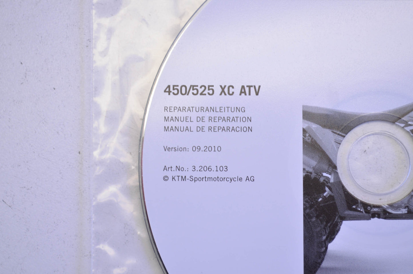 OEM KTM 2008-2011 450/525 XC ATV Repair Manual CD Disc
