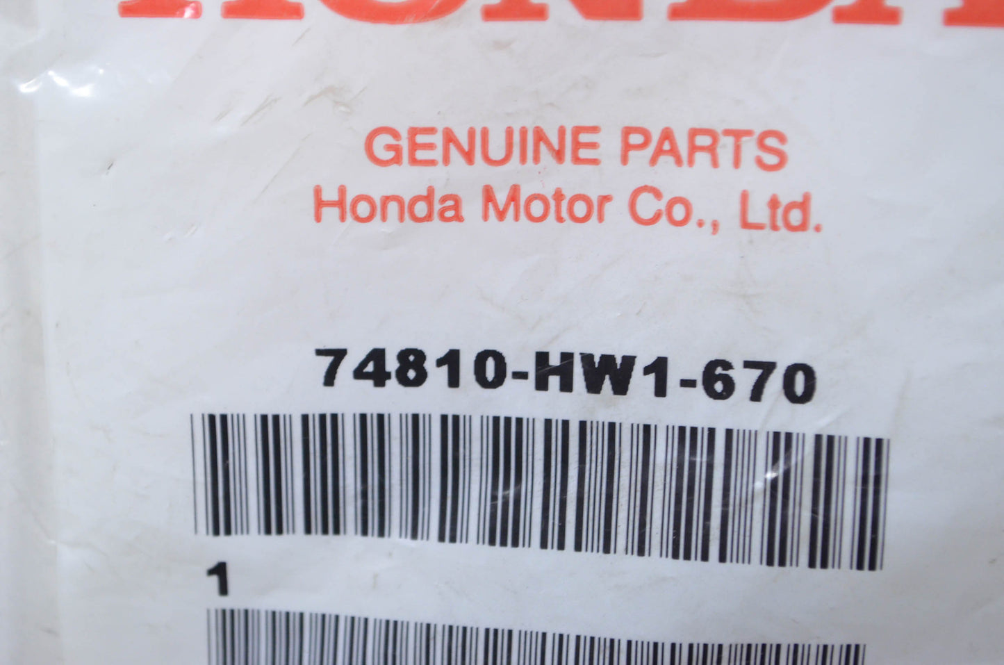 OEM Honda 74810-HW1-670 Drain Plug 1" NOS