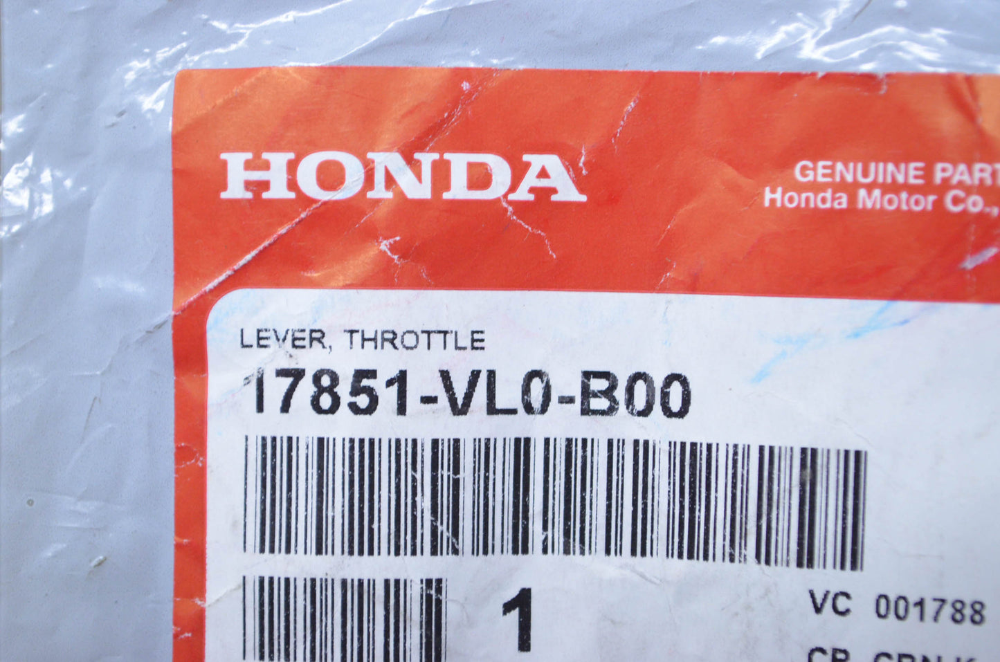 OEM Honda 17851-VL0-B00 Throttle Lever NOS
