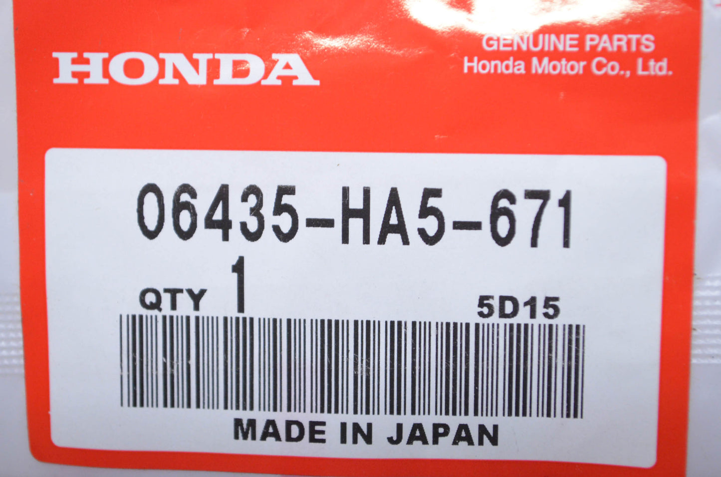 OEM Honda 06435-HA5-671 Rear Pad Set NOS