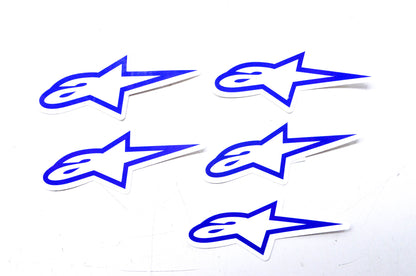 New Alpine Stars Astars Blue Small Decal Sticker QTY 5 NOS