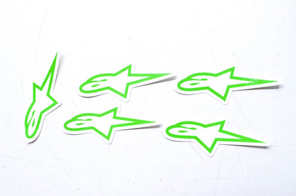 New Alpine Stars Astars Green Small Decal Sticker QTY 5 NOS