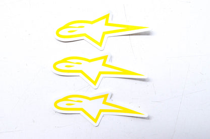 Alpinestars Astars Yellow Small Decal Sticker Qty 3 NOS
