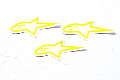 Alpinestars Astars Yellow Small Decal Sticker Qty 3 NOS