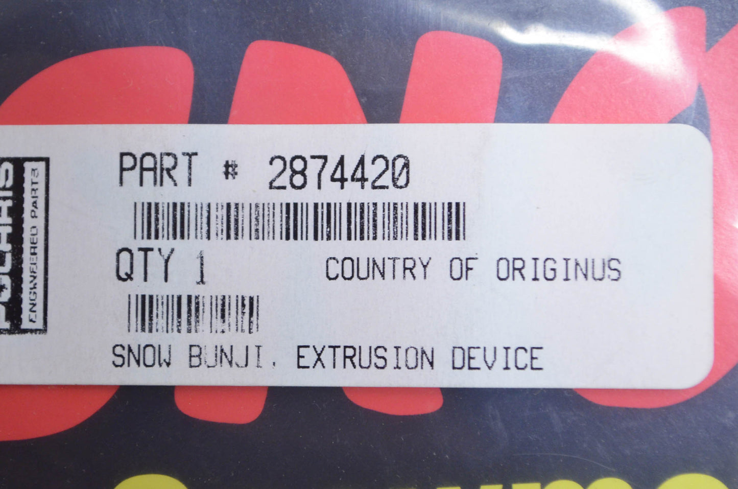 OEM Polaris 2874420 Snobunje Extrusion Device NOS