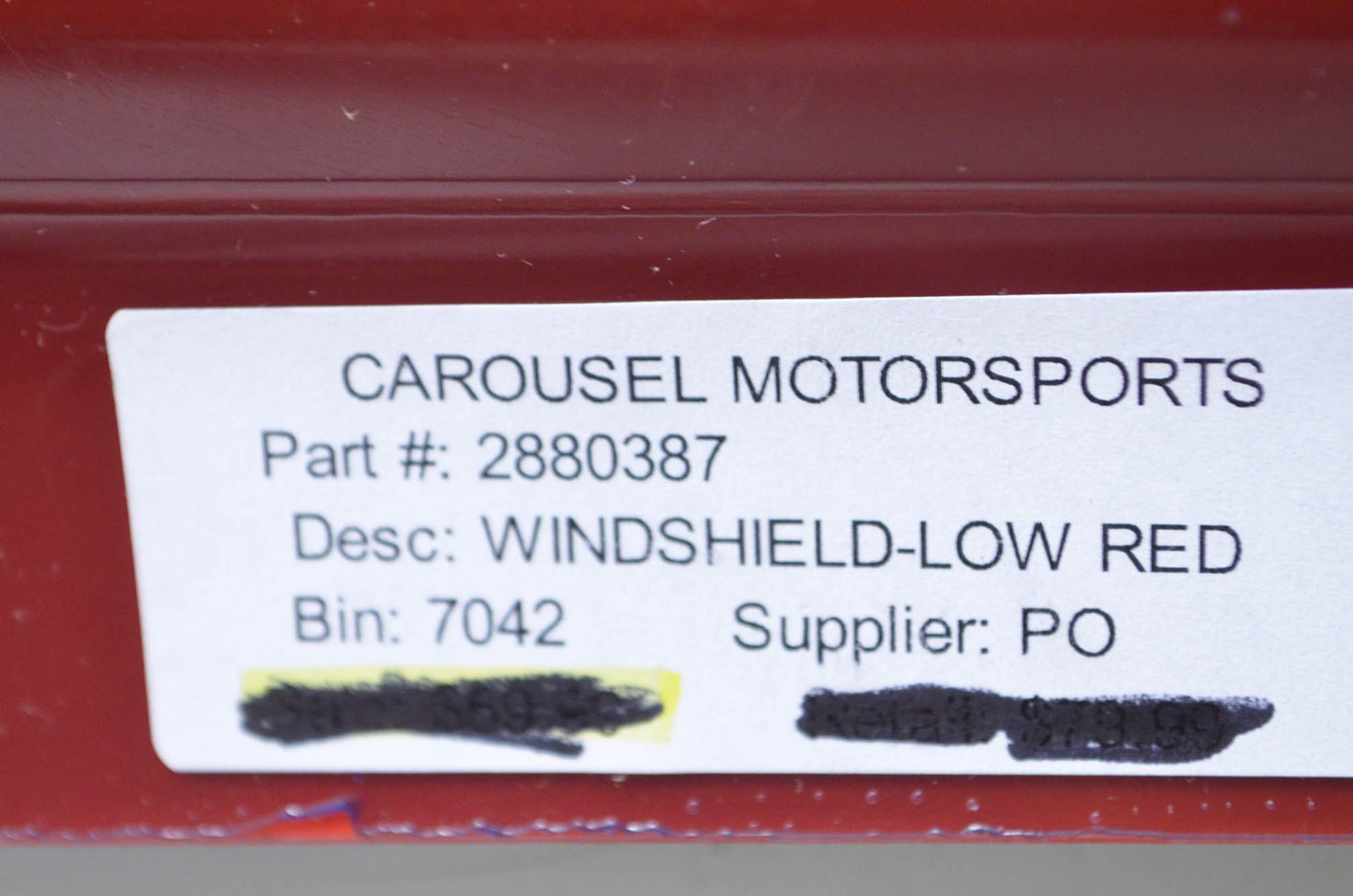 OEM Polaris 2880387 Red Low Windshield NOS