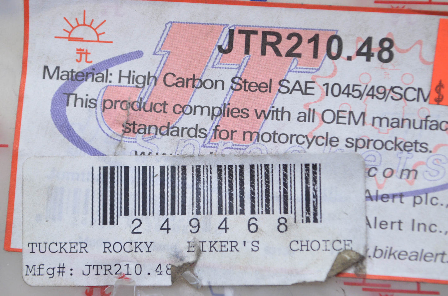 JT Sprockets 249468, JTR210.48 Steel Rear Sprocket 48T NOS