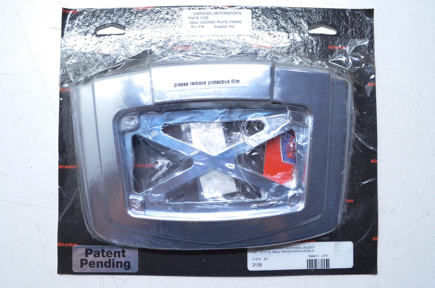 Rear Panel Accent License Plate Frame NOS