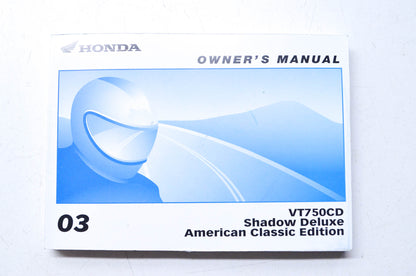 New OEM Honda 2003 VT750CD Shadow Deluxe American Classic Edition Owner's Manual