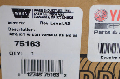 Warn 75163, SSV5B4822000 Yamaha Winch Mount Kit NOS