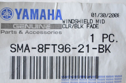 New OEM Yamaha Mid Clear/Black Fade Windshield NOS
