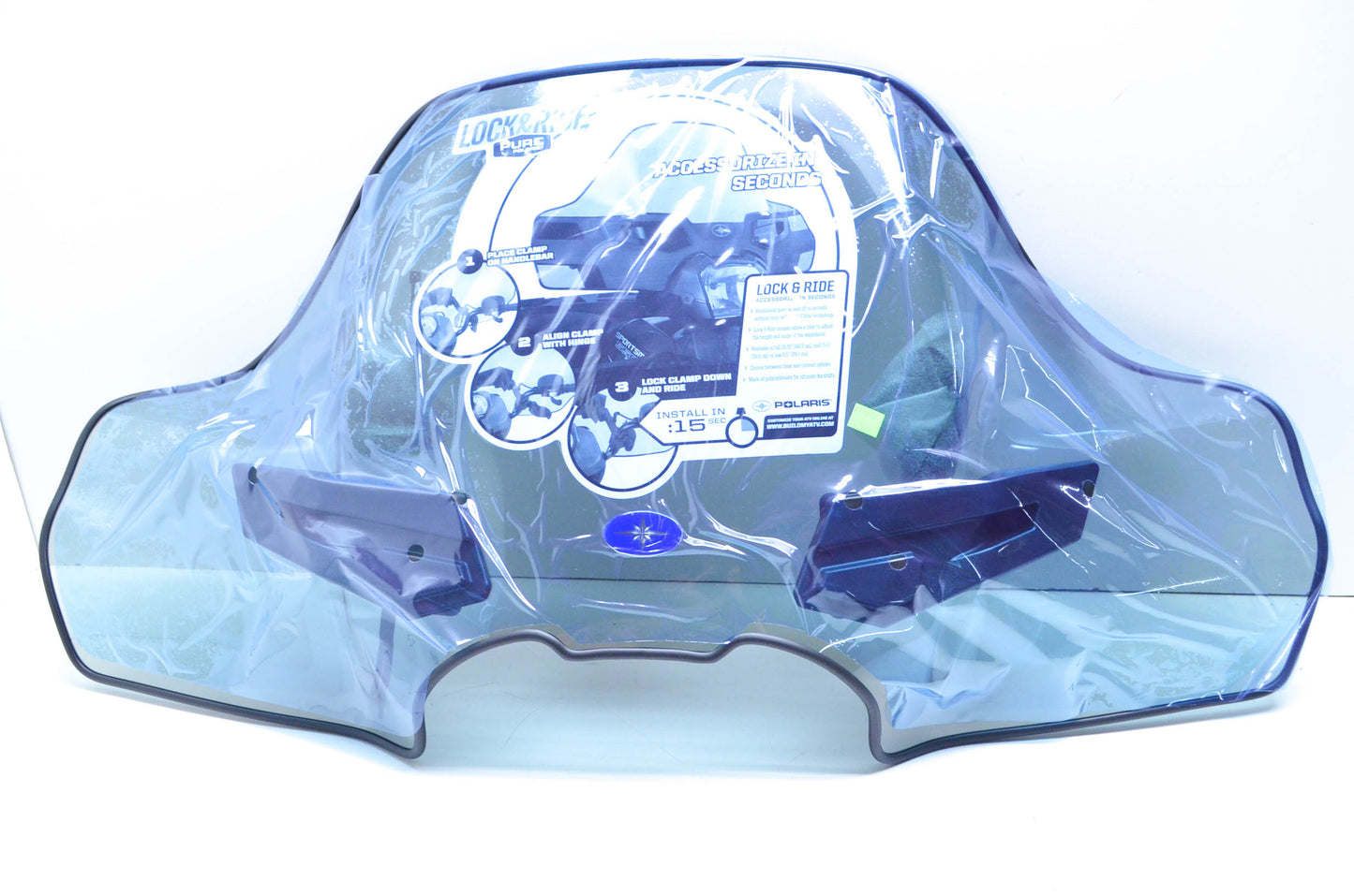 New OEM Polaris Lock & Ride Mid Smoke Windshield NOS