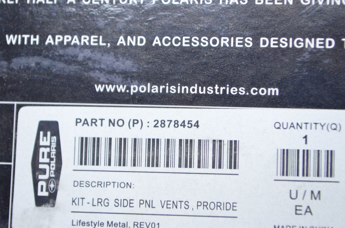 OEM Polaris 2878454 Pro Ride Hot Air Elimination Large Side Panel Vent Kit NOS