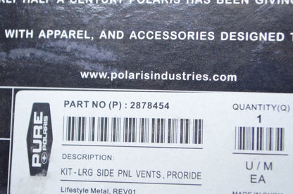 OEM Polaris 2878454 Pro Ride Hot Air Elimination Large Side Panel Vent Kit NOS
