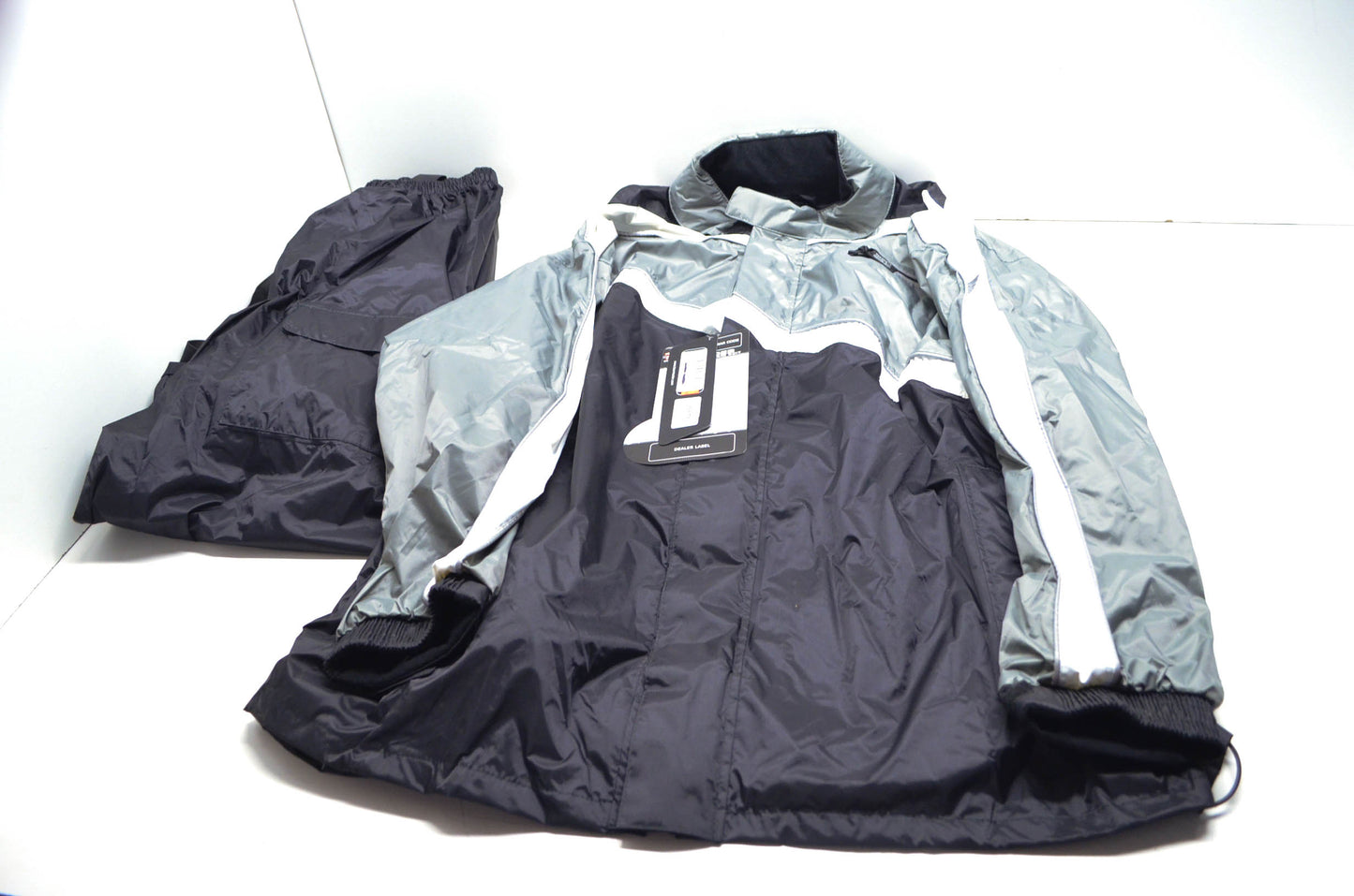 Tourmaster 84-856 Black/Silver Defender 2 Piece Rain Suit Mens 3XL NOS