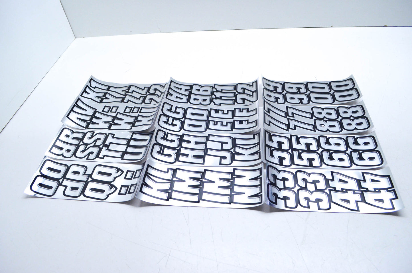 New Hardline Products Factory Matched Number Kit Chrome / Black NOS