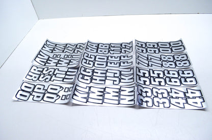 New Hardline Products Factory Matched Number Kit Chrome / Black NOS