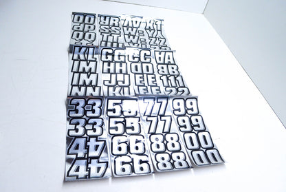 New Hardline Products Factory Matched Number Kit Chrome / Black NOS