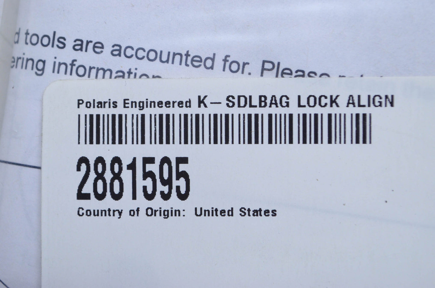 New OEM Polaris Saddlebag Lock Alignment Kit NOS
