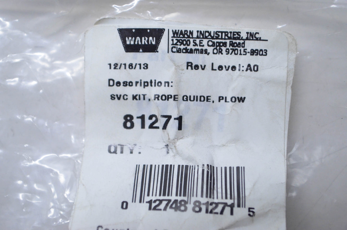 New Warn Plow Rope Guide Service Kit NOS
