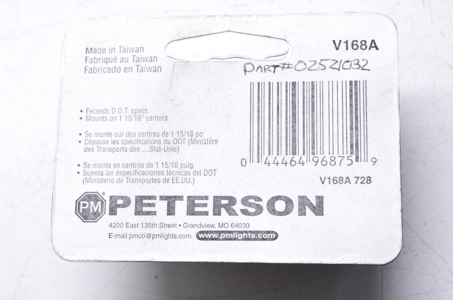 Peterson Manufacturing 2521032, 02521032 V168A Sealed LED Clearance Marker NOS