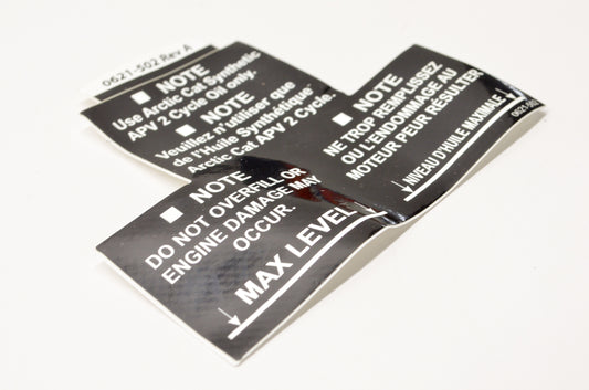 OEM Arctic Cat 0621-502 Oil Level Decal NOS