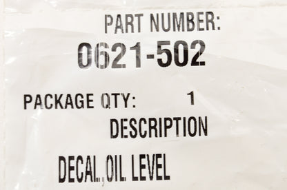 OEM Arctic Cat 0621-502 Oil Level Decal NOS