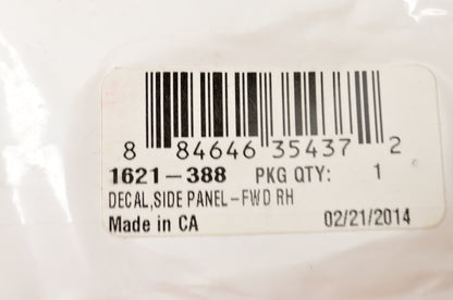 OEM Arctic Cat 1621-388 Right Hand Forward Side Panel Decal NOS