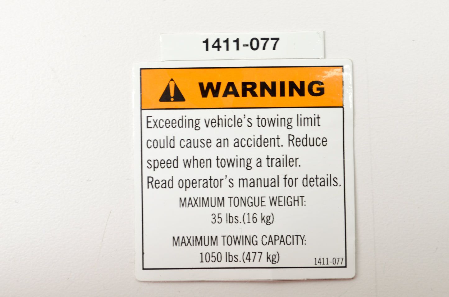 OEM Arctic Cat 1411-077 Warning Decal