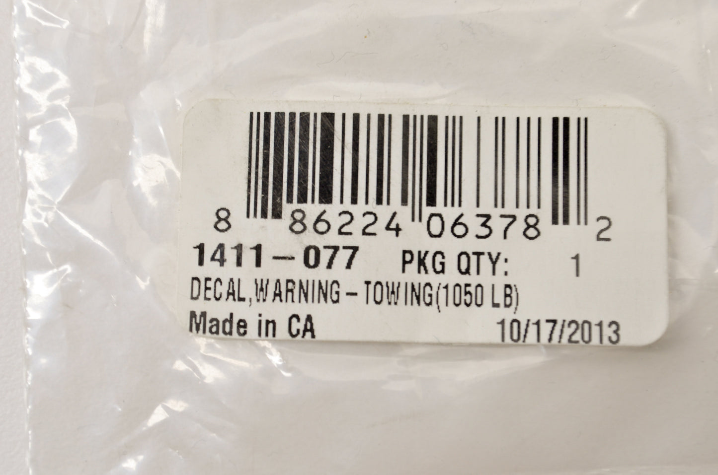 OEM Arctic Cat 1411-077 Warning Decal