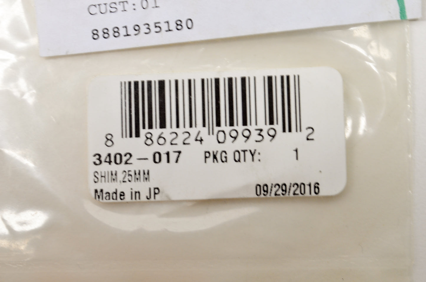 OEM Arctic Cat 3402-017 Shim 25MM NOS