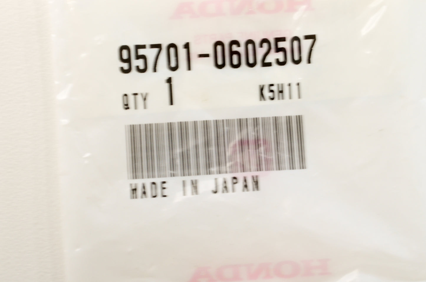 OEM Honda 95701-0602507 Flange Bolt 6X25 NOS