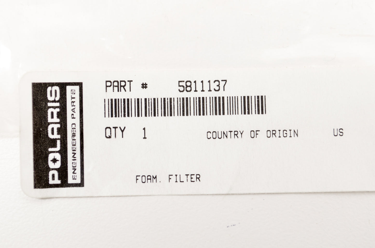 New OEM Polaris 5811137 Filter Foam NOS