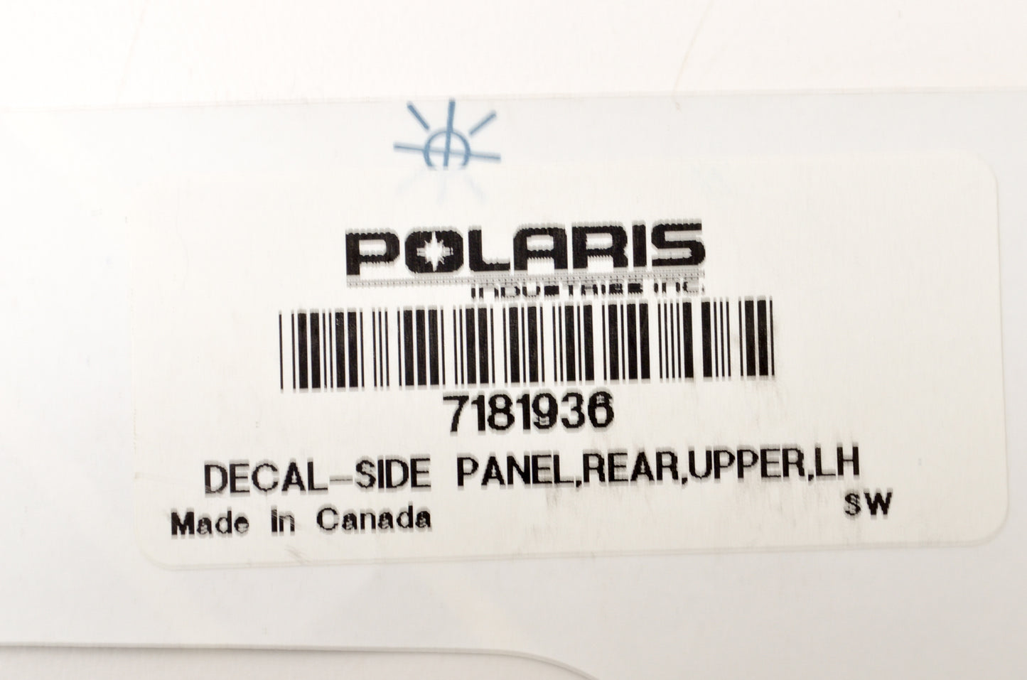 OEM Polaris 7181936 Rear Upper Left Hand Side Panel Decal NOS