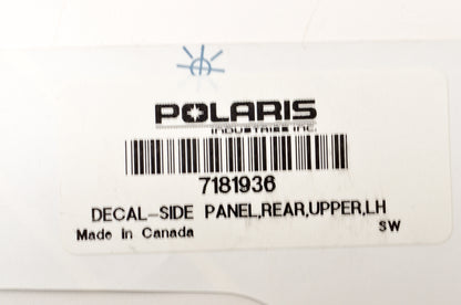 OEM Polaris 7181936 Rear Upper Left Hand Side Panel Decal NOS
