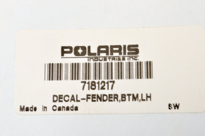 OEM Polaris 7181217 Left Hand Bottom Fender Decal NOS