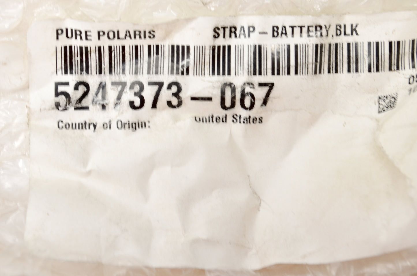 OEM Polaris 5247373-067 Black Battery Strap NOS