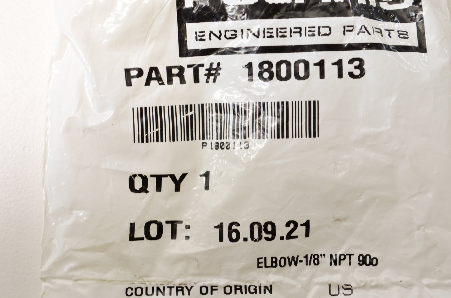 OEM Polaris 1800113 Elbow 1/8' NPT 90 Degree NOS