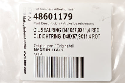 OEM KTM 48601179 Red Oil Seal Ring D48X57.9X11.4 NOS