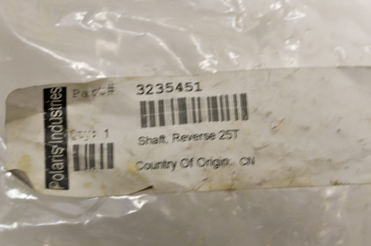 OEM Polaris 3235451 Reverse Shaft 25T NOS
