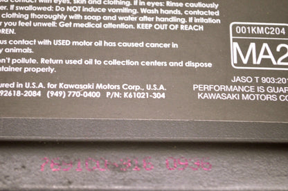 OEM Kawasaki K61021-304 Performance Oil SAE 10W-40 1 Gallon